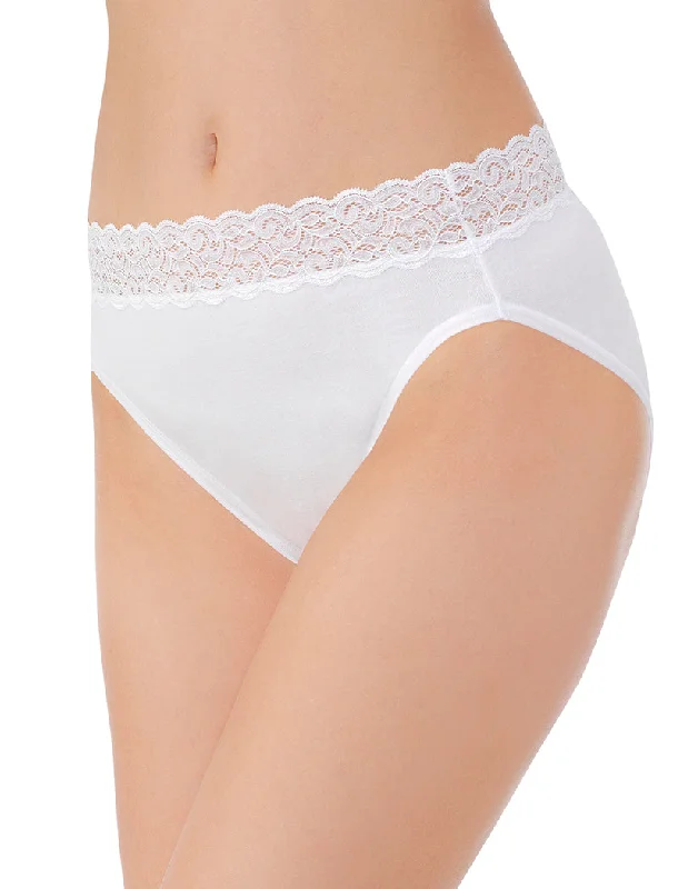 Vanity Fair Flattering Lace Cotton Stretch Hi Cut Brief 13395