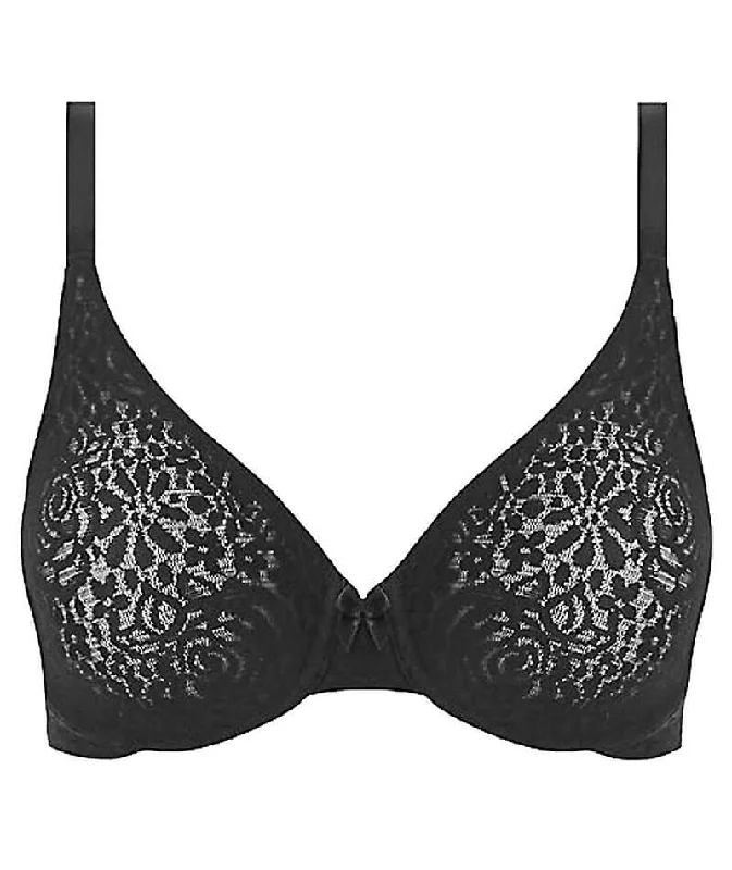 Wacoal Halo Lace Moulded Underwire Bra - Black