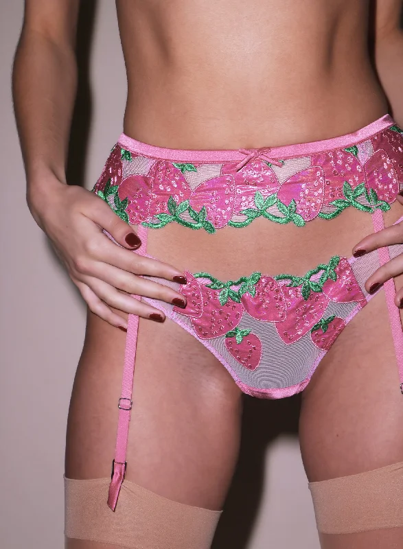 Wild Strawberry Garter Belt