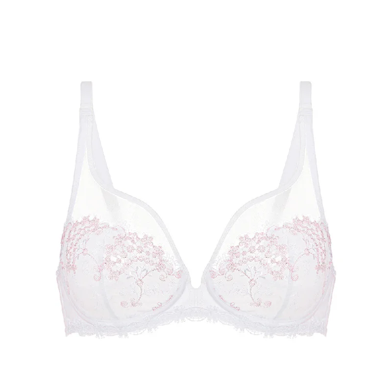 Wish Cristal White Full Cup Plunge Bra