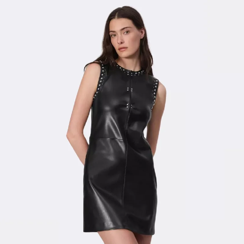 Brigette Faux Leather Dress (Black)