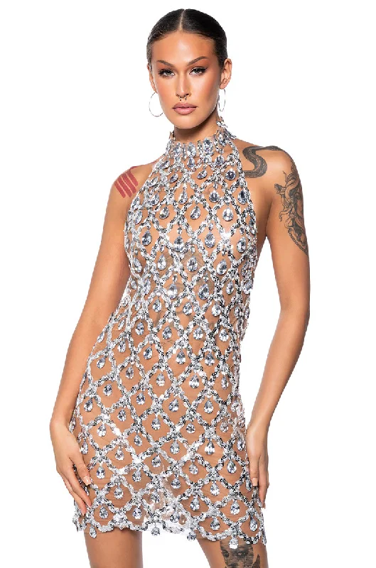 FOR THE LONG RUN EMBELLISHED MINI DRESS