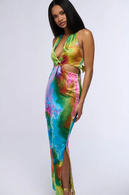 FREE SPIRIT SATIN MAXI DRESS