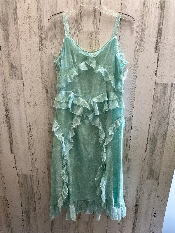 Green Dress Casual Midi Clothes Mentor, Size L