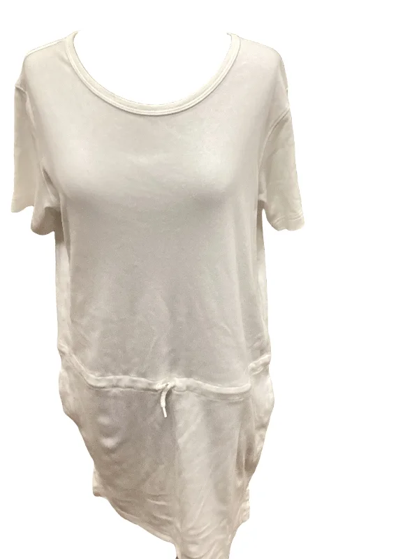 White Dress Casual Midi Lands End, Size S