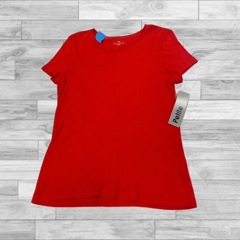 Top Short Sleeve Basic By Talbots In Red, Size: Petite  Medium