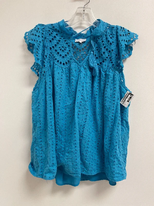 Top Short Sleeve By Entro In Blue, Size: L