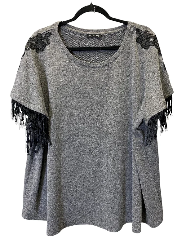 Top Short Sleeve By Lane Bryant In Grey, Size: Xl