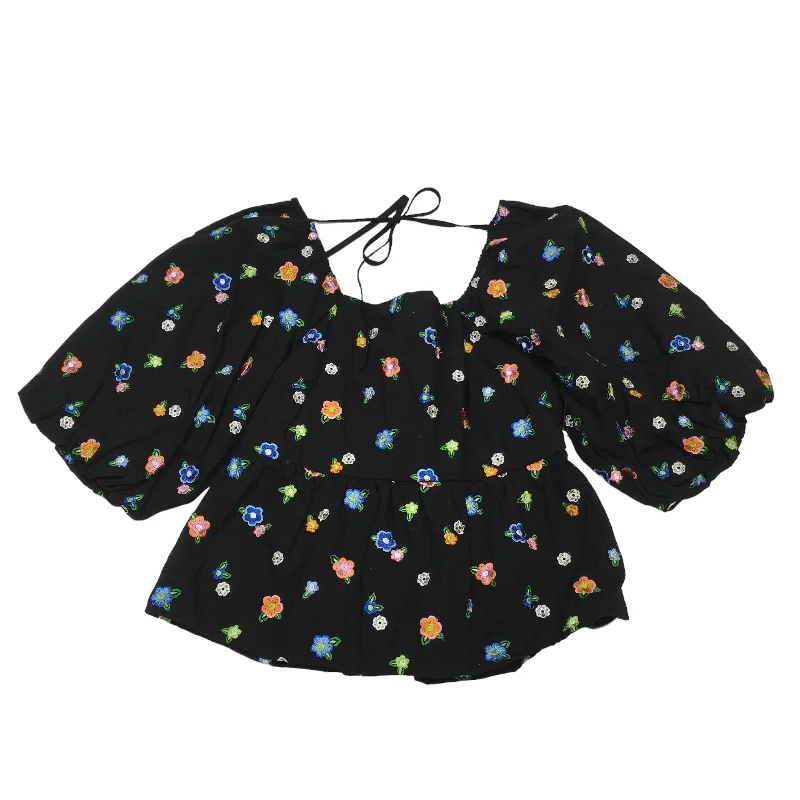 Black Blouse Short Sleeve Versona, Size Xs