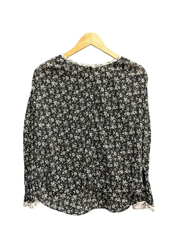 Black & White Blouse Long Sleeve Madewell, Size Xs