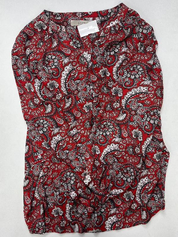 Paisley Blouse Long Sleeve Loft, Size M