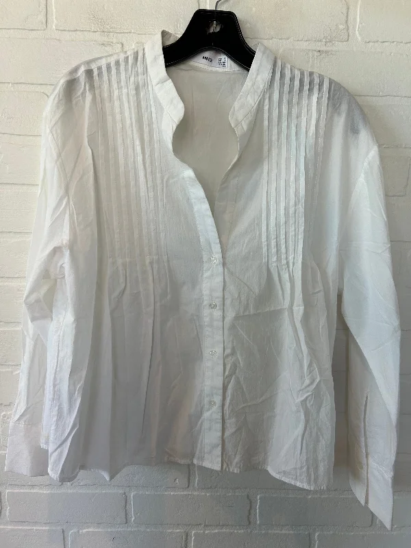 White Blouse Long Sleeve Mng, Size Xs