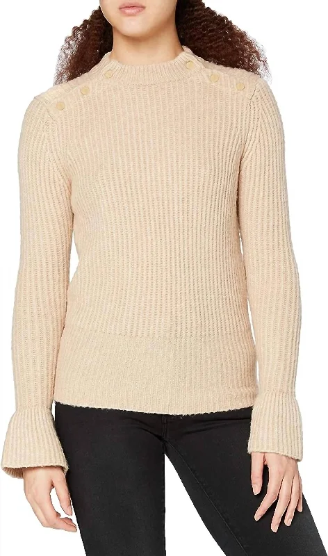 Cosy Pullover Knit Top In Natural