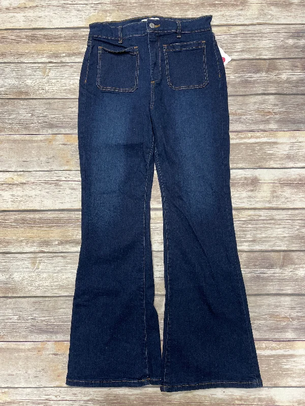 Jeans Flared By Loft In Blue Denim, Size: 10