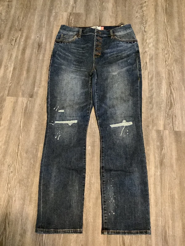 Jeans Straight By Cabi In Blue Denim, Size: 10