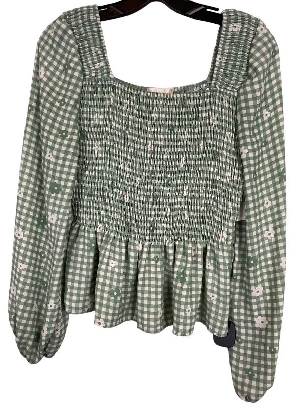 Top Long Sleeve By Altard State In Green, Size: M