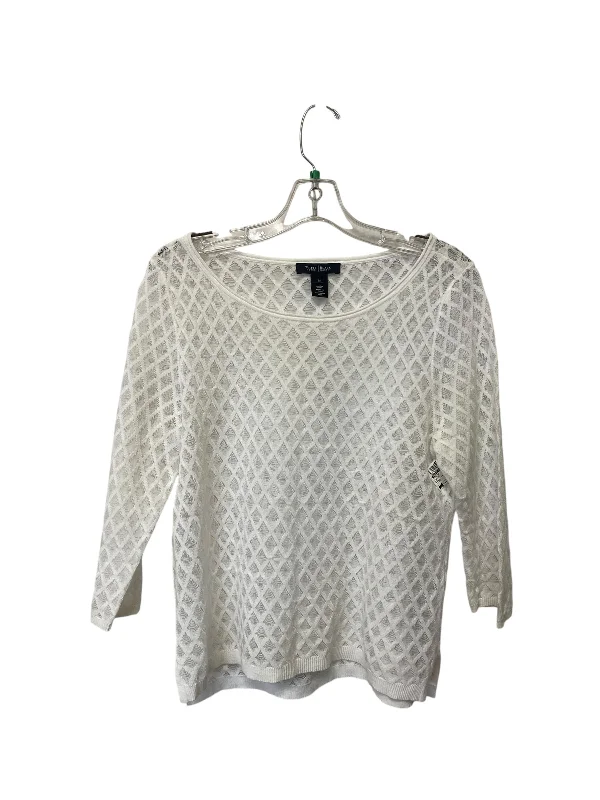 Top Long Sleeve By White House Black Market In White, Size: M