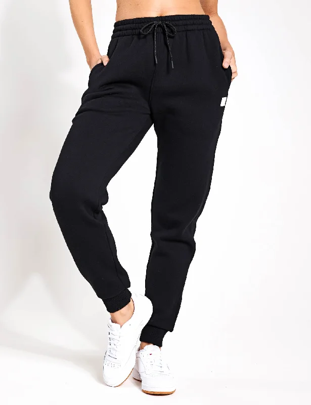 Millie Slim Fleece Track Pant - Black