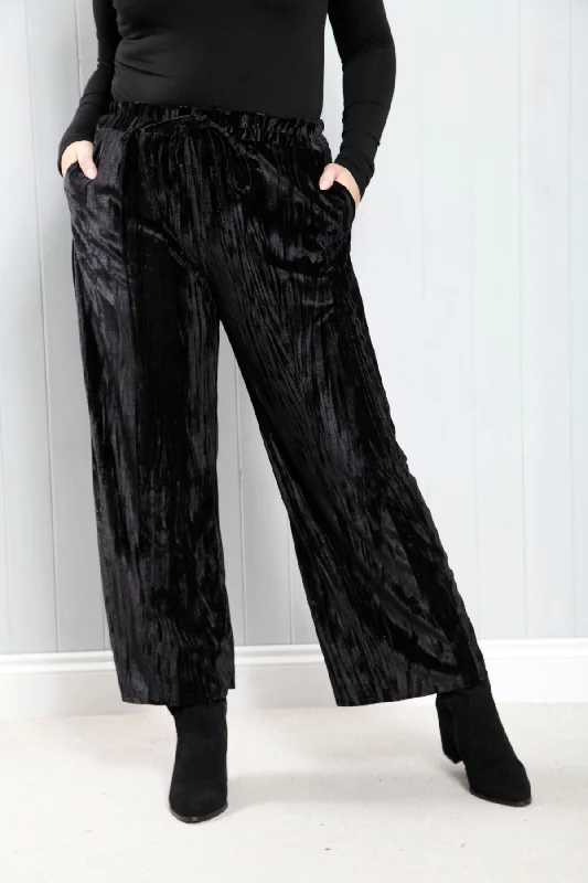 Velvet Luxurious Trousers Black